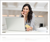 A girl working on a laptop